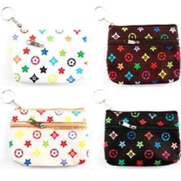 Fashion Floral-Star Zip Pouch-Keychains (Multicolor) 4 Colors Available - Picture 3 of 5